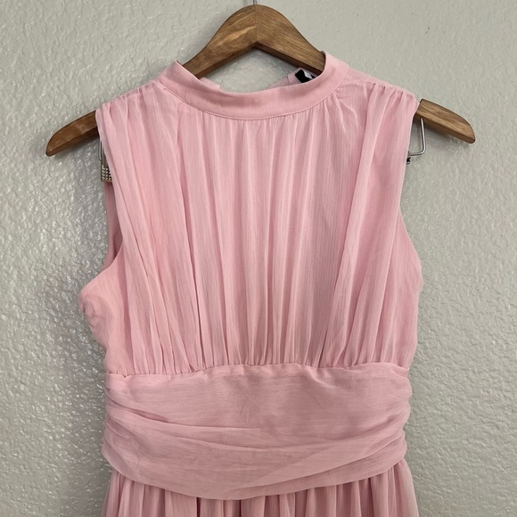 Enchantingly Sweet Blush Pink Chiffon Backless Maxi Dress - Picture 4 of 11